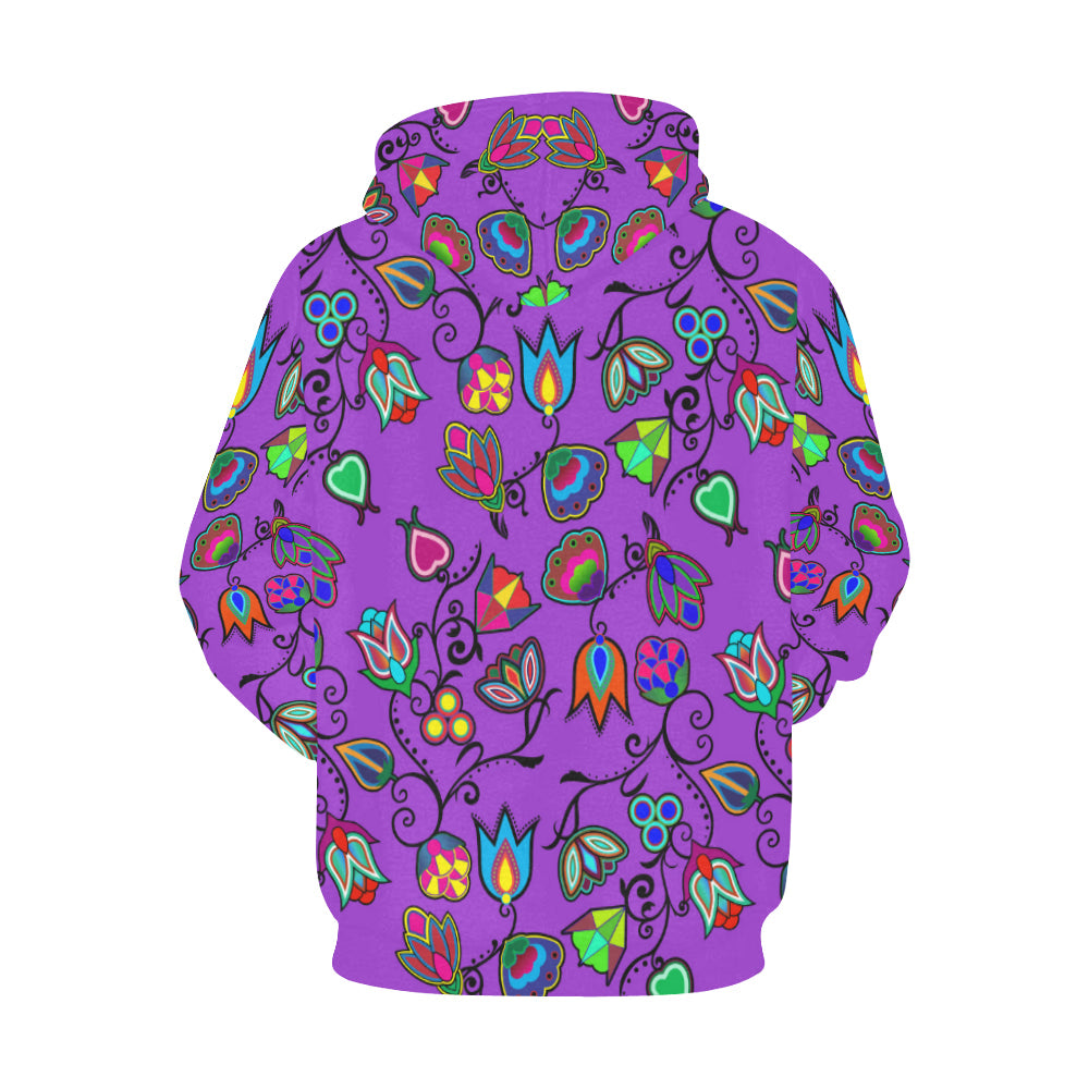 Indigenous Paisley - Dark Orchid All Over Print Hoodie for Women (USA Size) (Model H13) Hoodie e-joyer