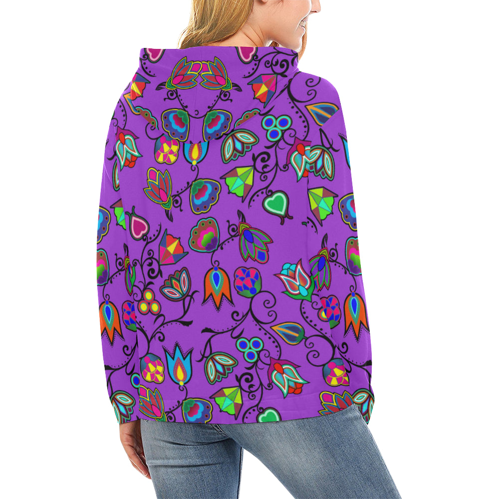 Indigenous Paisley - Dark Orchid All Over Print Hoodie for Women (USA Size) (Model H13) Hoodie e-joyer