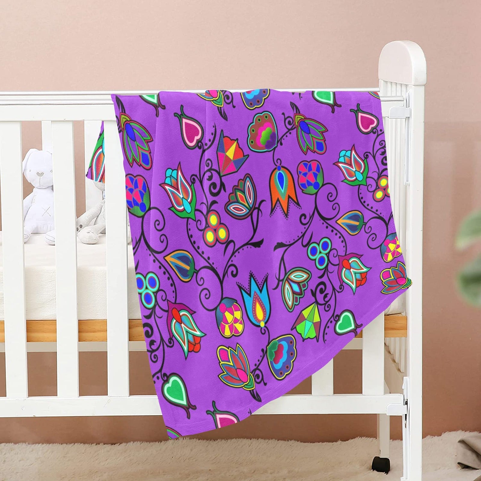 Indigenous Paisley Dark Orchid Baby Blanket 30"x40" Baby Blanket 30"x40" e-joyer