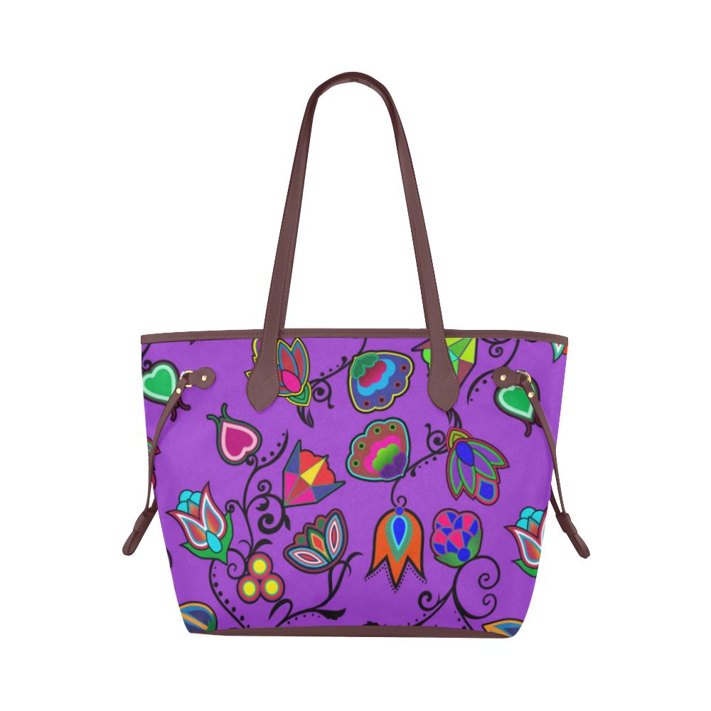 Indigenous Paisley - Dark Orchid Clover Canvas Tote Bag (Model 1661) Clover Canvas Tote Bag (1661) e-joyer