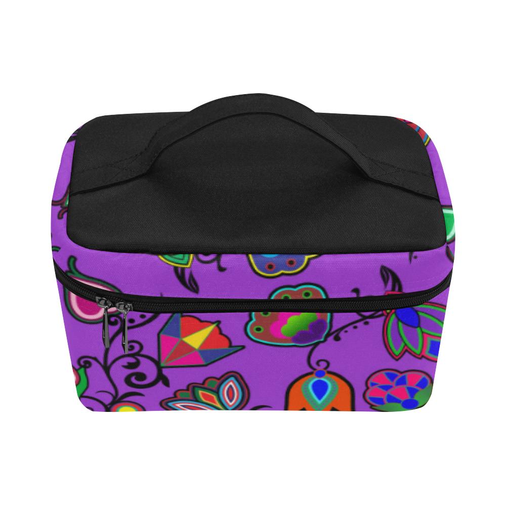Indigenous Paisley Dark Orchid Cosmetic Bag/Large (Model 1658) Cosmetic Bag e-joyer