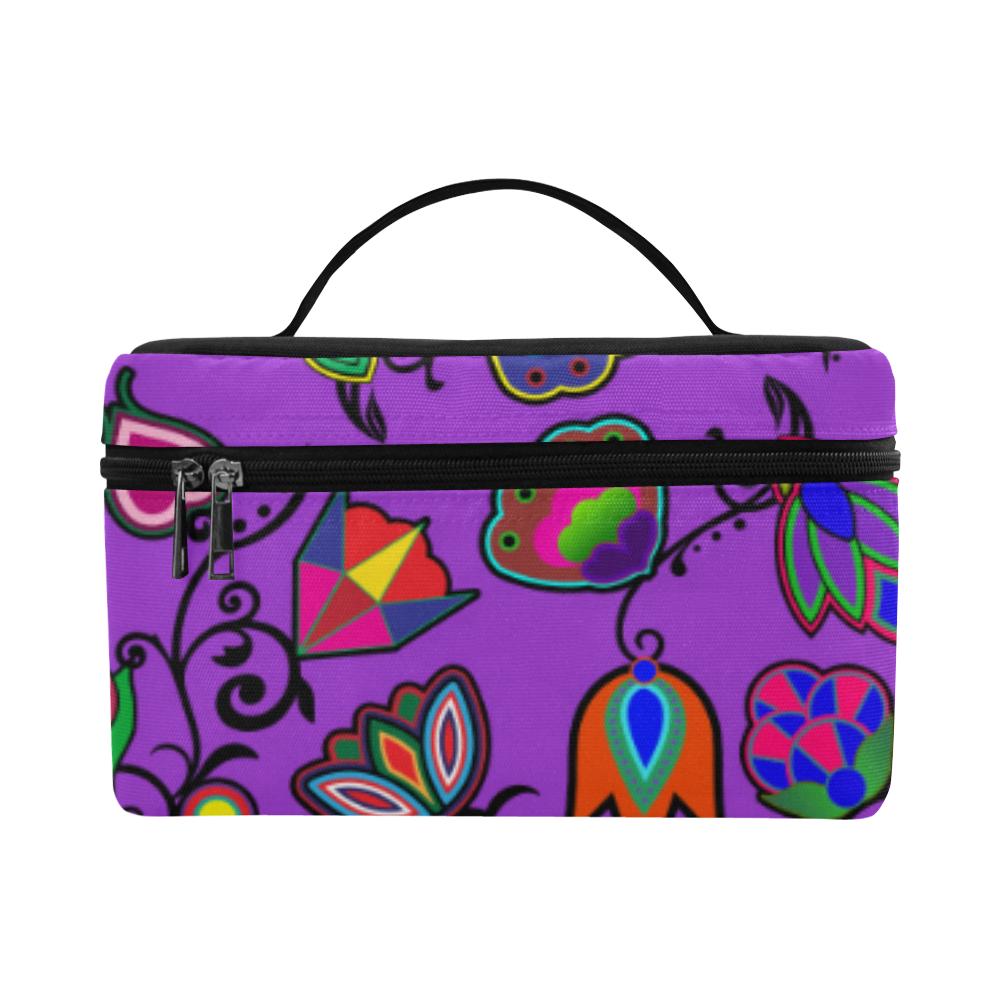 Indigenous Paisley Dark Orchid Cosmetic Bag/Large (Model 1658) Cosmetic Bag e-joyer