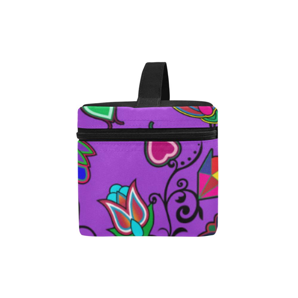 Indigenous Paisley Dark Orchid Cosmetic Bag/Large (Model 1658) Cosmetic Bag e-joyer