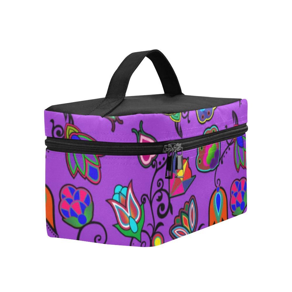 Indigenous Paisley Dark Orchid Cosmetic Bag/Large (Model 1658) Cosmetic Bag e-joyer