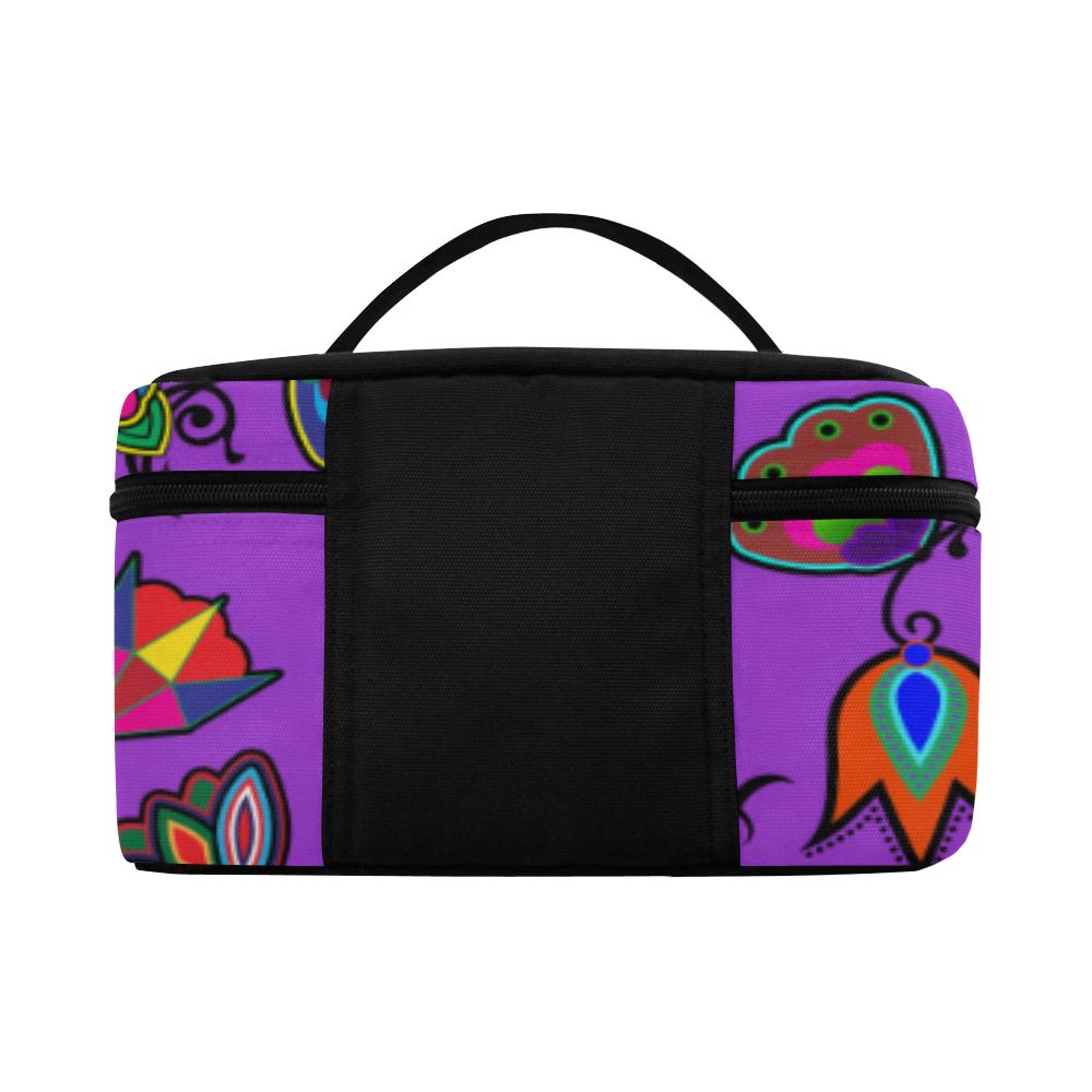 Indigenous Paisley Dark Orchid Cosmetic Bag/Large (Model 1658) Cosmetic Bag e-joyer