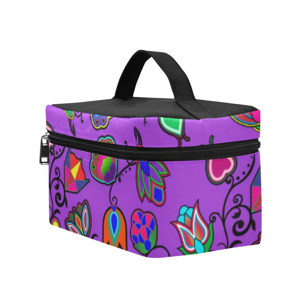 Indigenous Paisley Dark Orchid Cosmetic Bag/Large (Model 1658) Cosmetic Bag e-joyer