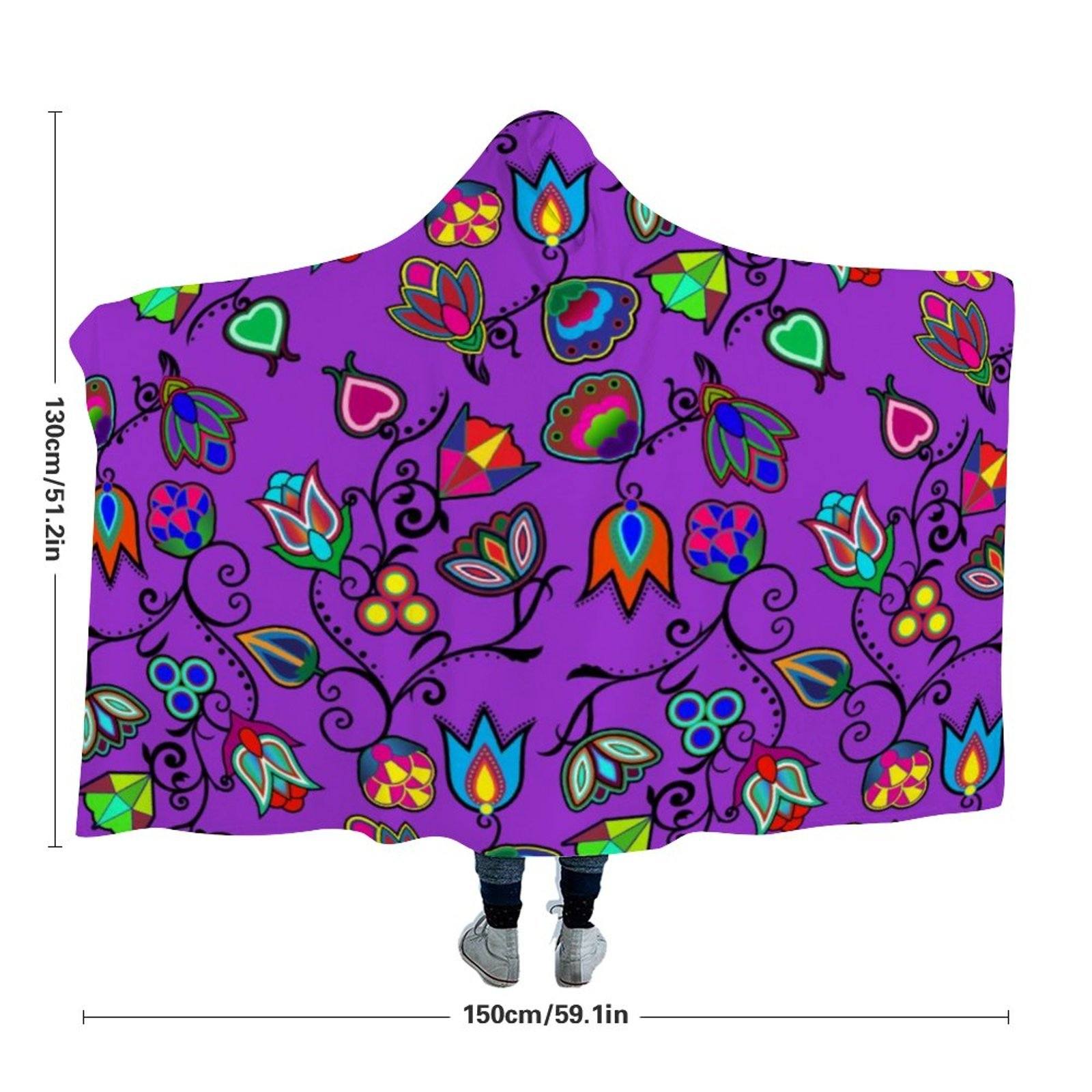 Indigenous Paisley Dark Orchid Hooded Blanket 49 Dzine