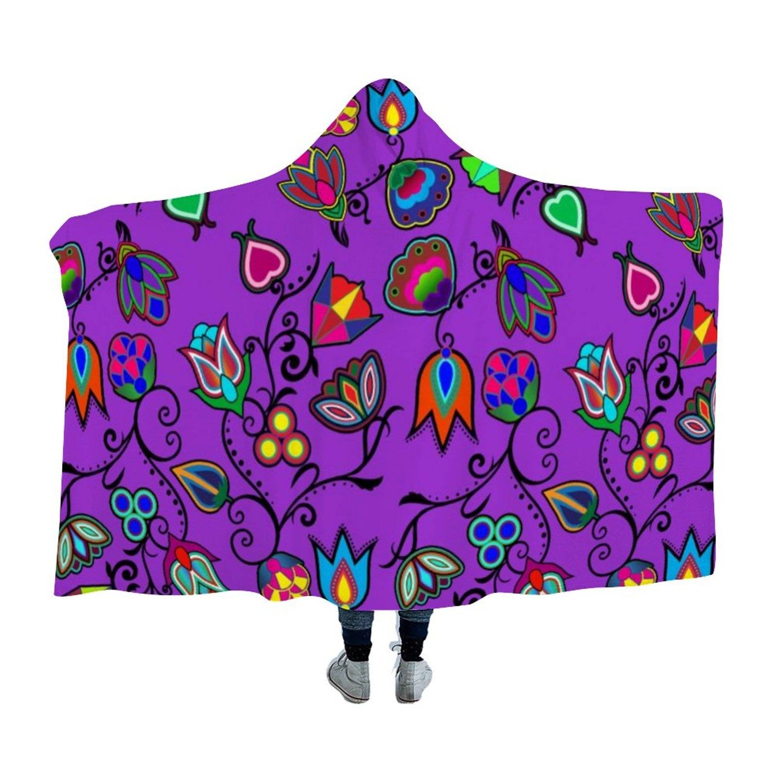 Indigenous Paisley Dark Orchid Hooded Blanket 49 Dzine