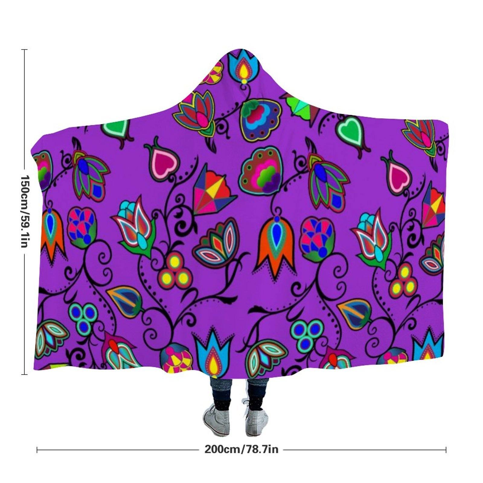 Indigenous Paisley Dark Orchid Hooded Blanket 49 Dzine