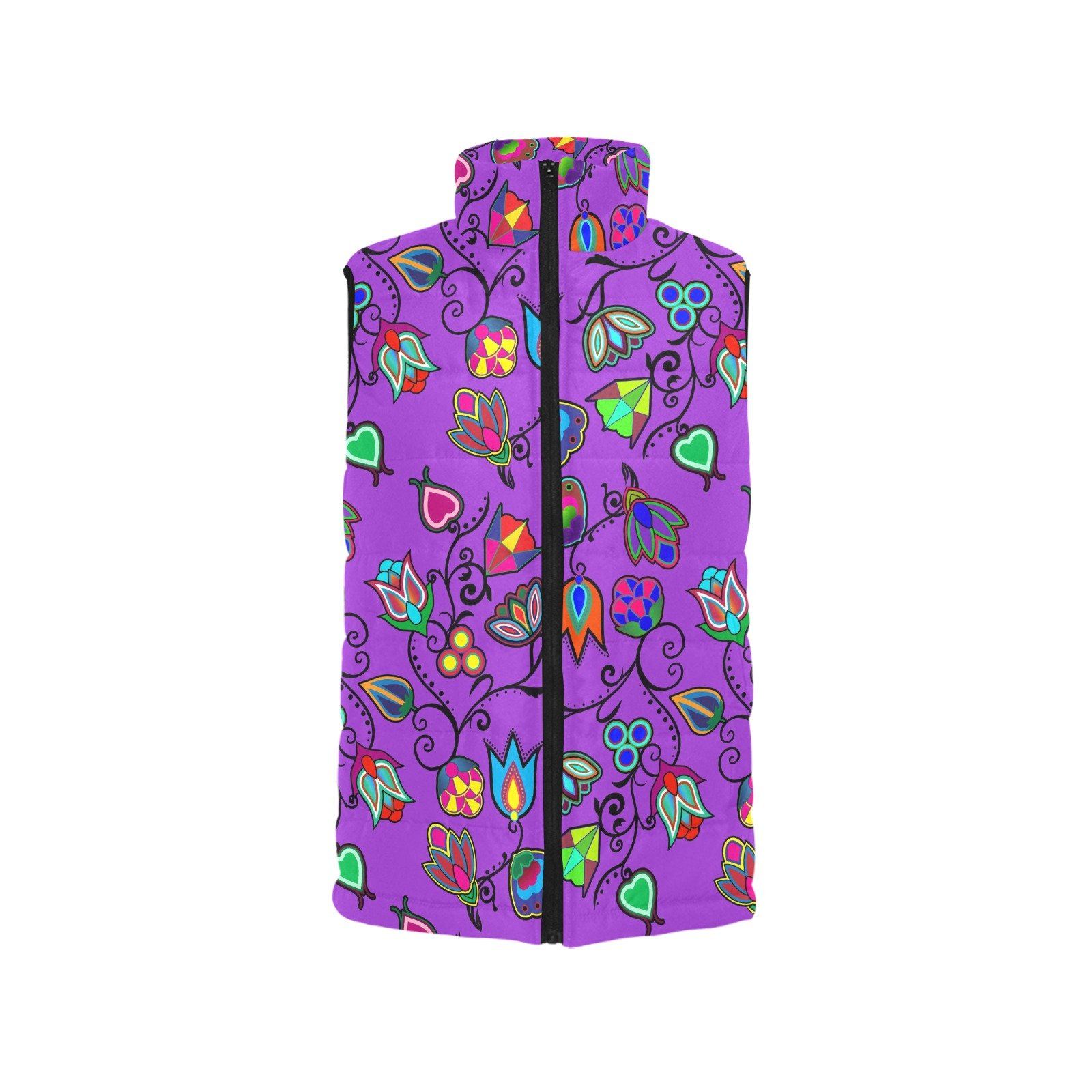 Indigenous Paisley Dark Orchid Men's Padded Vest Jacket (Model H44) Men's Padded Vest Jacket (H44) e-joyer