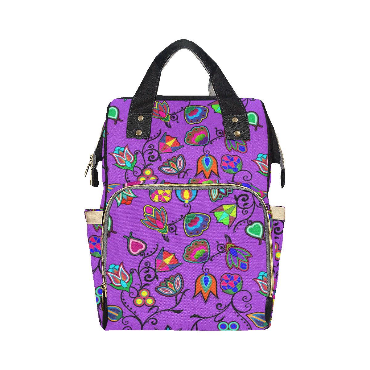 Indigenous Paisley - Dark Orchid Multi-Function Diaper Backpack (Model 1688) Diaper Backpack (1688) e-joyer