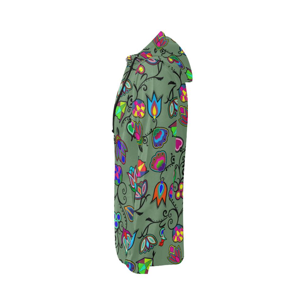 Indigenous Paisley - Dark Sea All Over Print Full Zip Hoodie for Women (Model H14) All Over Print Full Zip Hoodie for Women (H14) e-joyer