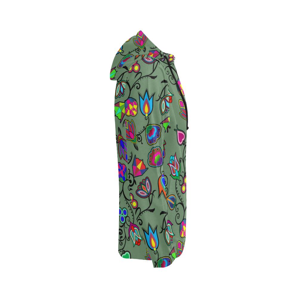 Indigenous Paisley - Dark Sea All Over Print Full Zip Hoodie for Women (Model H14) All Over Print Full Zip Hoodie for Women (H14) e-joyer