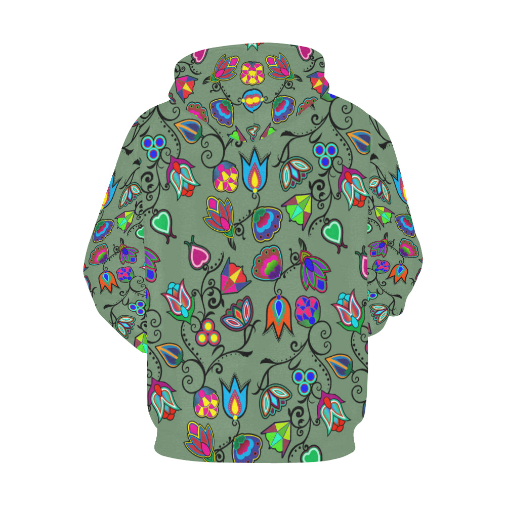 Indigenous Paisley - Dark Sea All Over Print Hoodie for Women (USA Size) (Model H13) Hoodie e-joyer