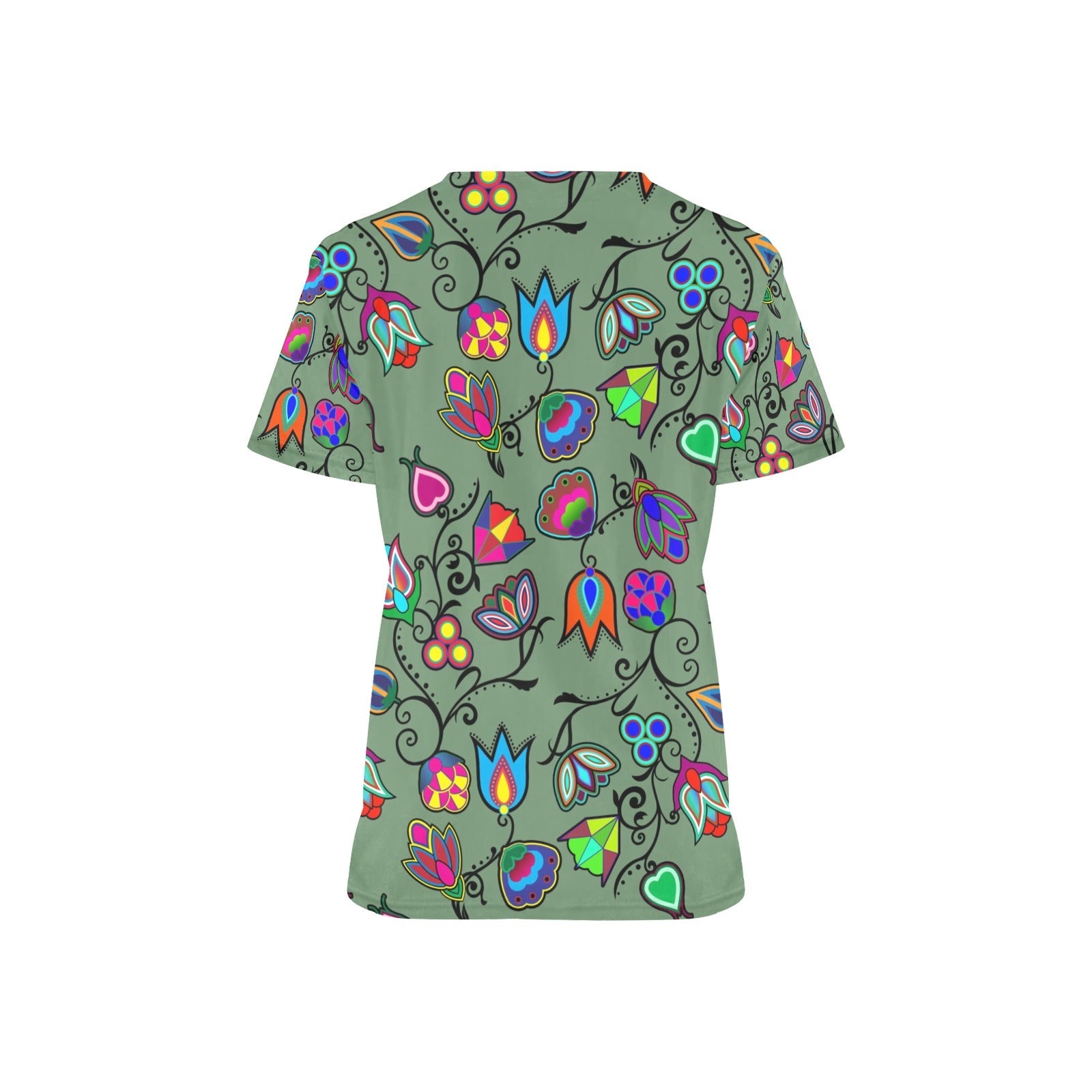 Indigenous Paisley Dark Sea All Over Print Scrub Top Scrub Top e-joyer
