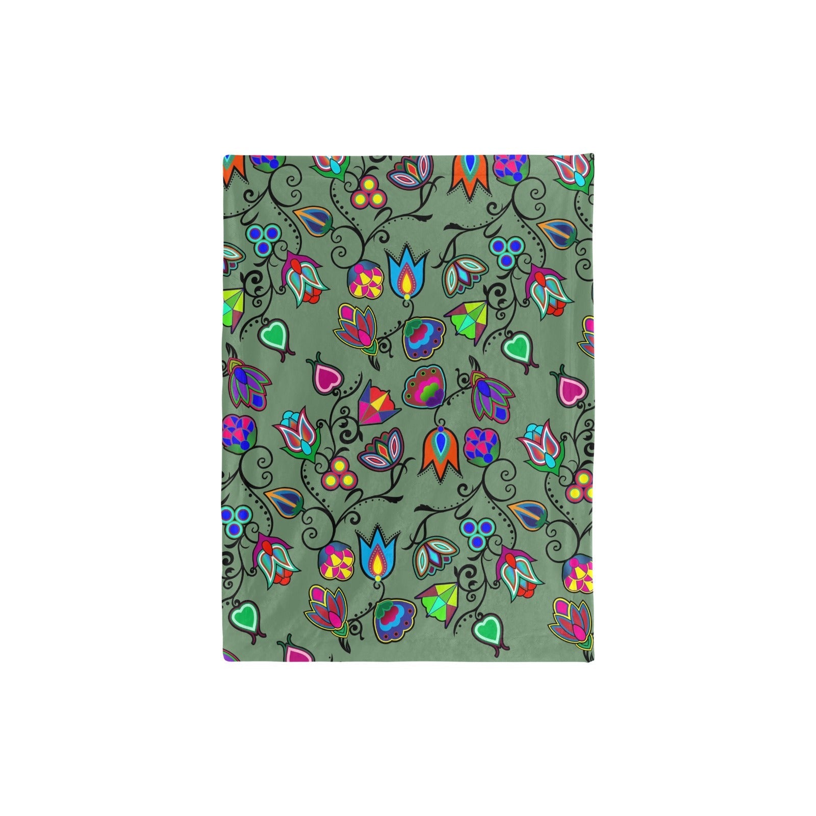 Indigenous Paisley Dark Sea Baby Blanket 30"x40" Baby Blanket 30"x40" e-joyer