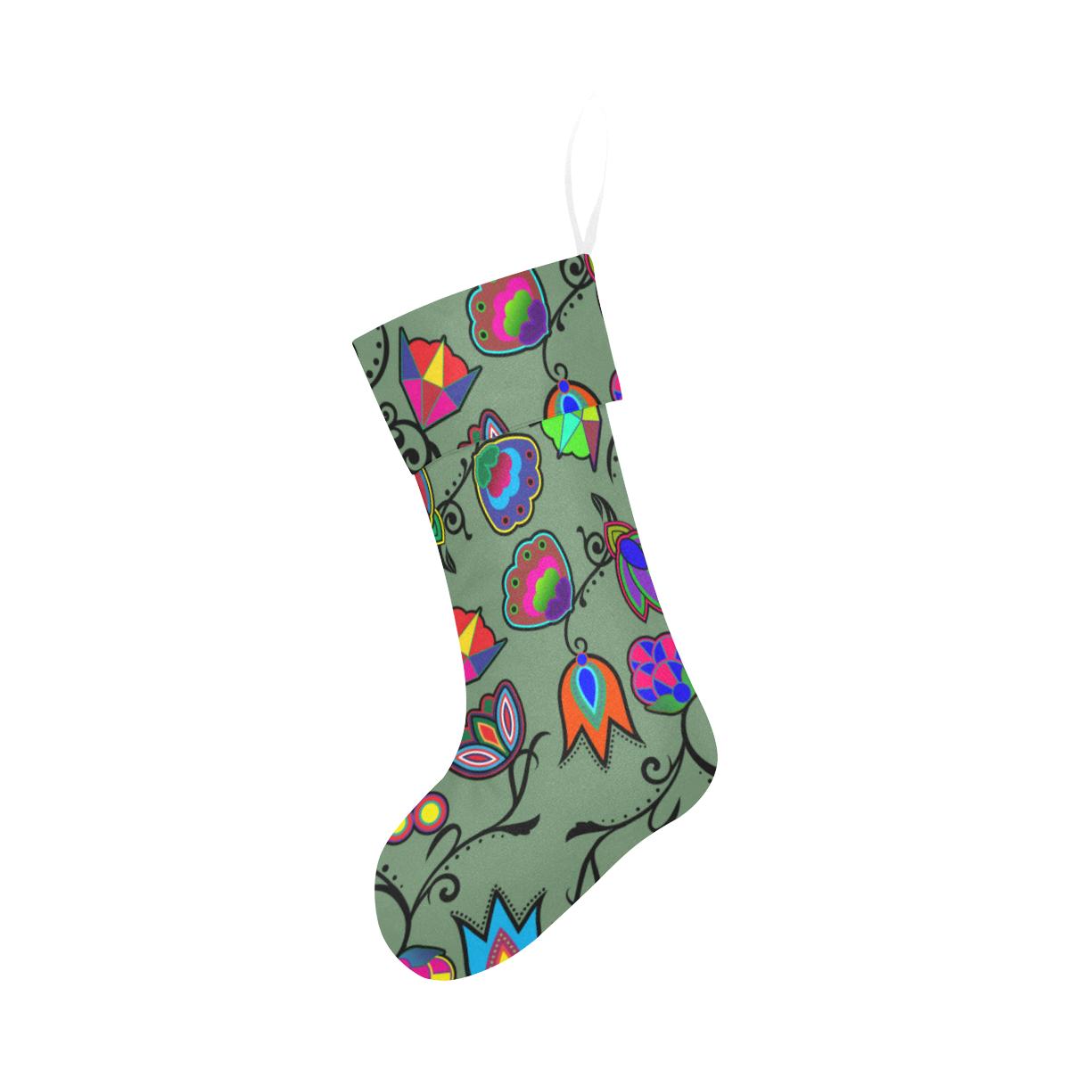 Indigenous Paisley Dark Sea Christmas Stocking holiday stocking e-joyer