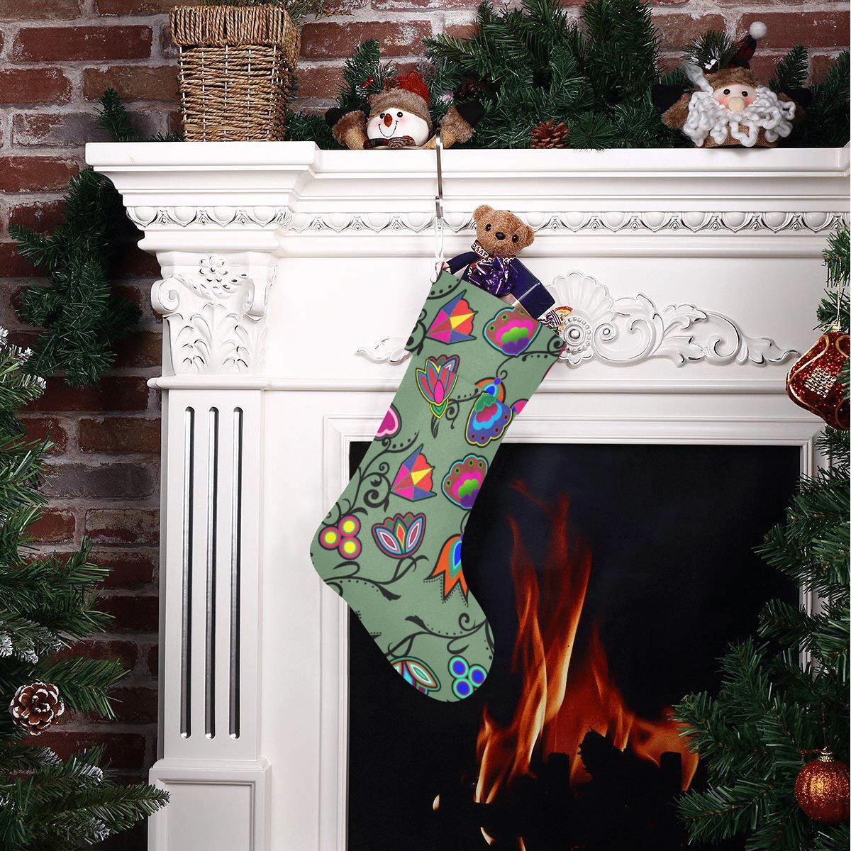 Indigenous Paisley Dark Sea Christmas Stocking holiday stocking e-joyer