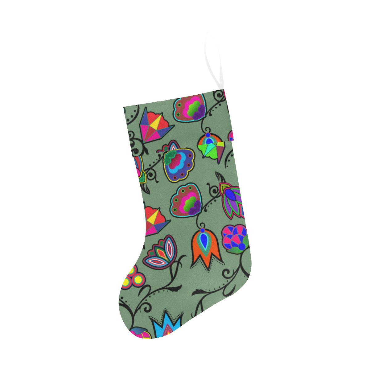 Indigenous Paisley Dark Sea Christmas Stocking holiday stocking e-joyer
