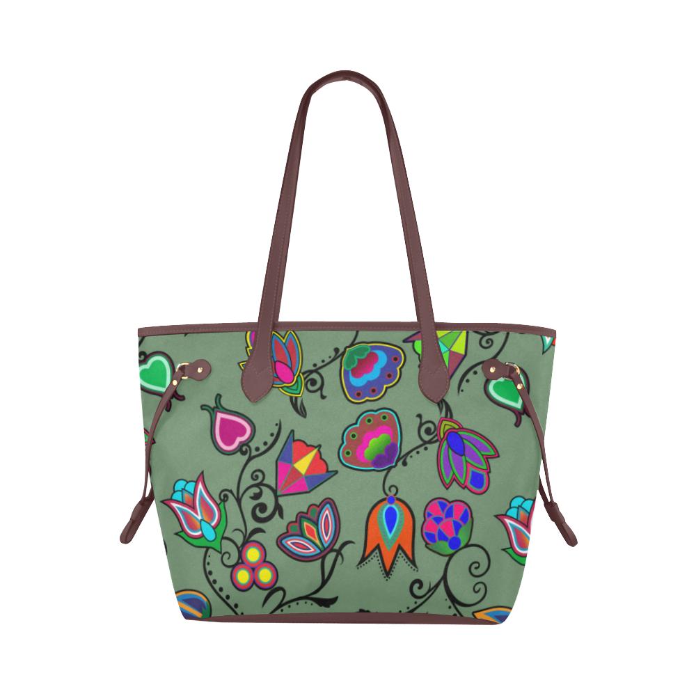 Indigenous Paisley - Dark Sea Clover Canvas Tote Bag (Model 1661) Clover Canvas Tote Bag (1661) e-joyer