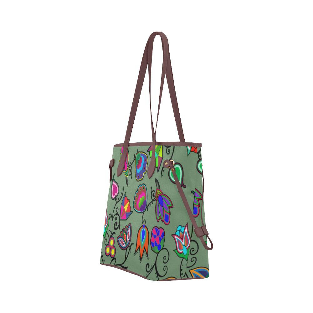 Indigenous Paisley - Dark Sea Clover Canvas Tote Bag (Model 1661) Clover Canvas Tote Bag (1661) e-joyer