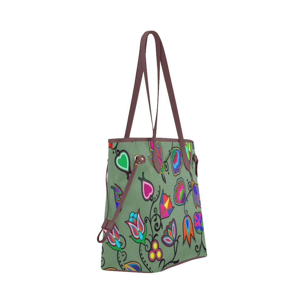 Indigenous Paisley - Dark Sea Clover Canvas Tote Bag (Model 1661) Clover Canvas Tote Bag (1661) e-joyer