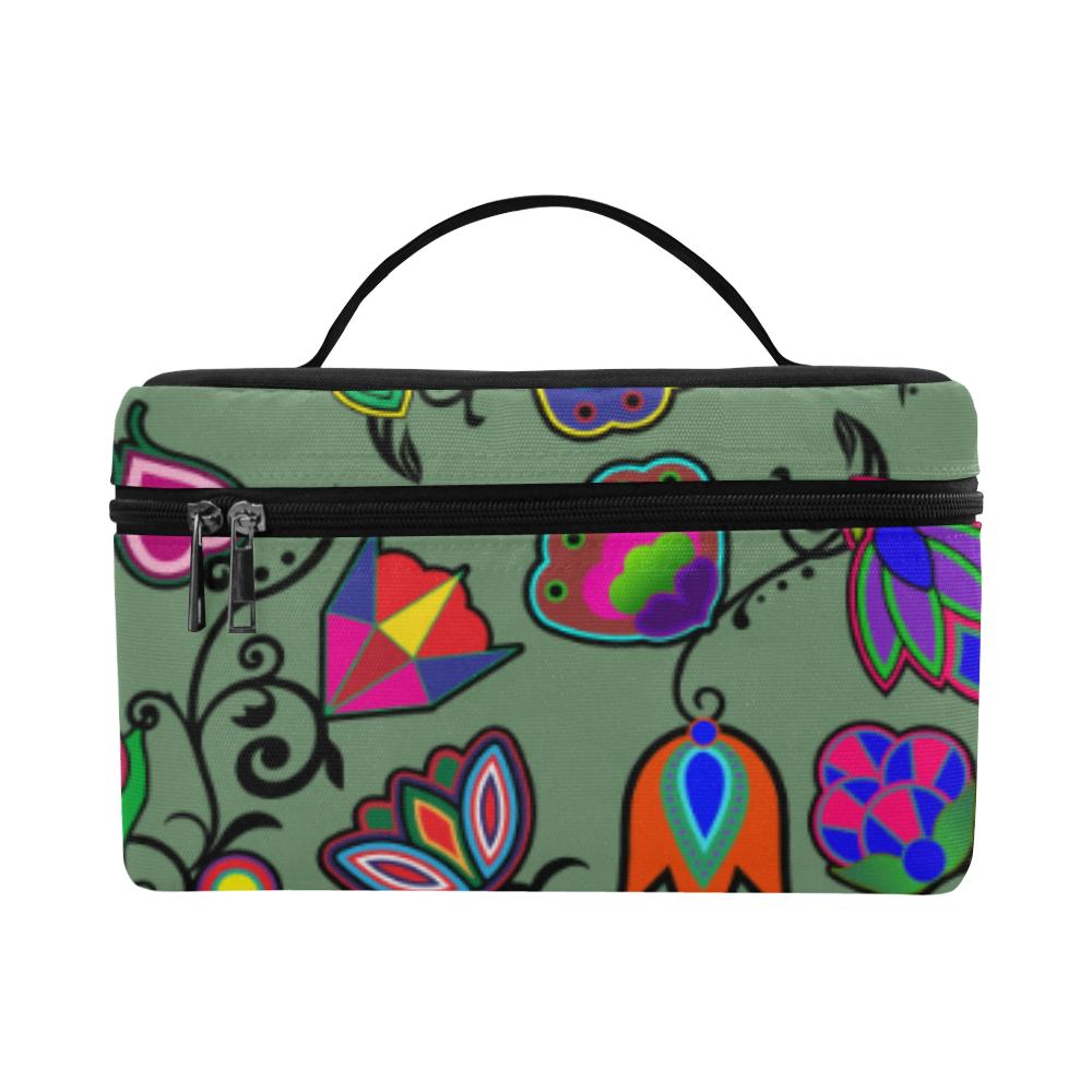 Indigenous Paisley Dark Sea Cosmetic Bag/Large (Model 1658) Cosmetic Bag e-joyer