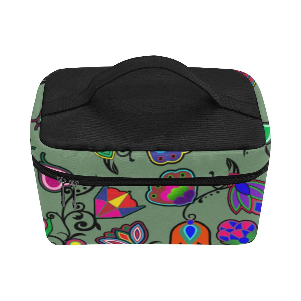 Indigenous Paisley Dark Sea Cosmetic Bag/Large (Model 1658) Cosmetic Bag e-joyer