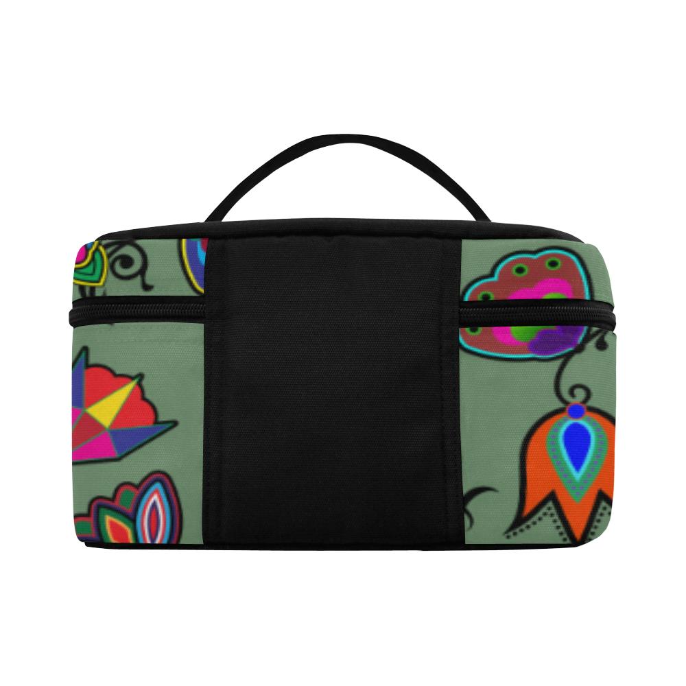Indigenous Paisley Dark Sea Cosmetic Bag/Large (Model 1658) Cosmetic Bag e-joyer