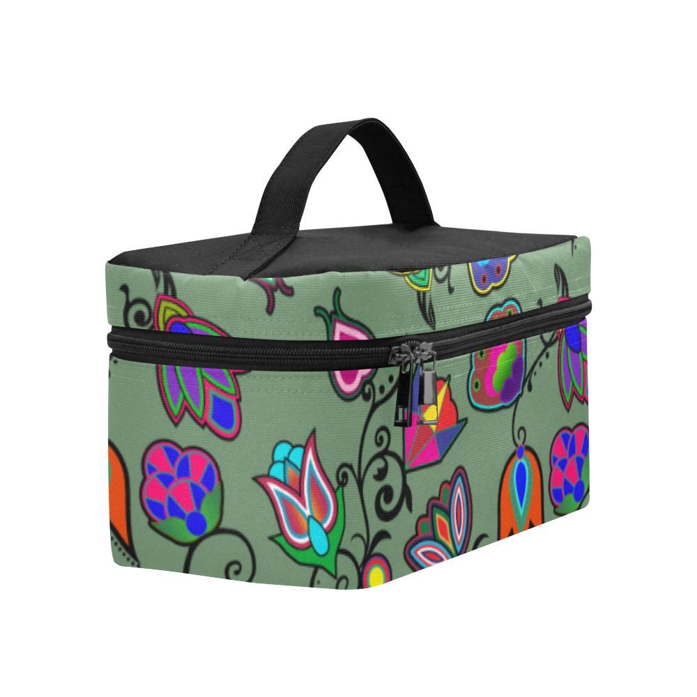 Indigenous Paisley Dark Sea Cosmetic Bag/Large (Model 1658) Cosmetic Bag e-joyer