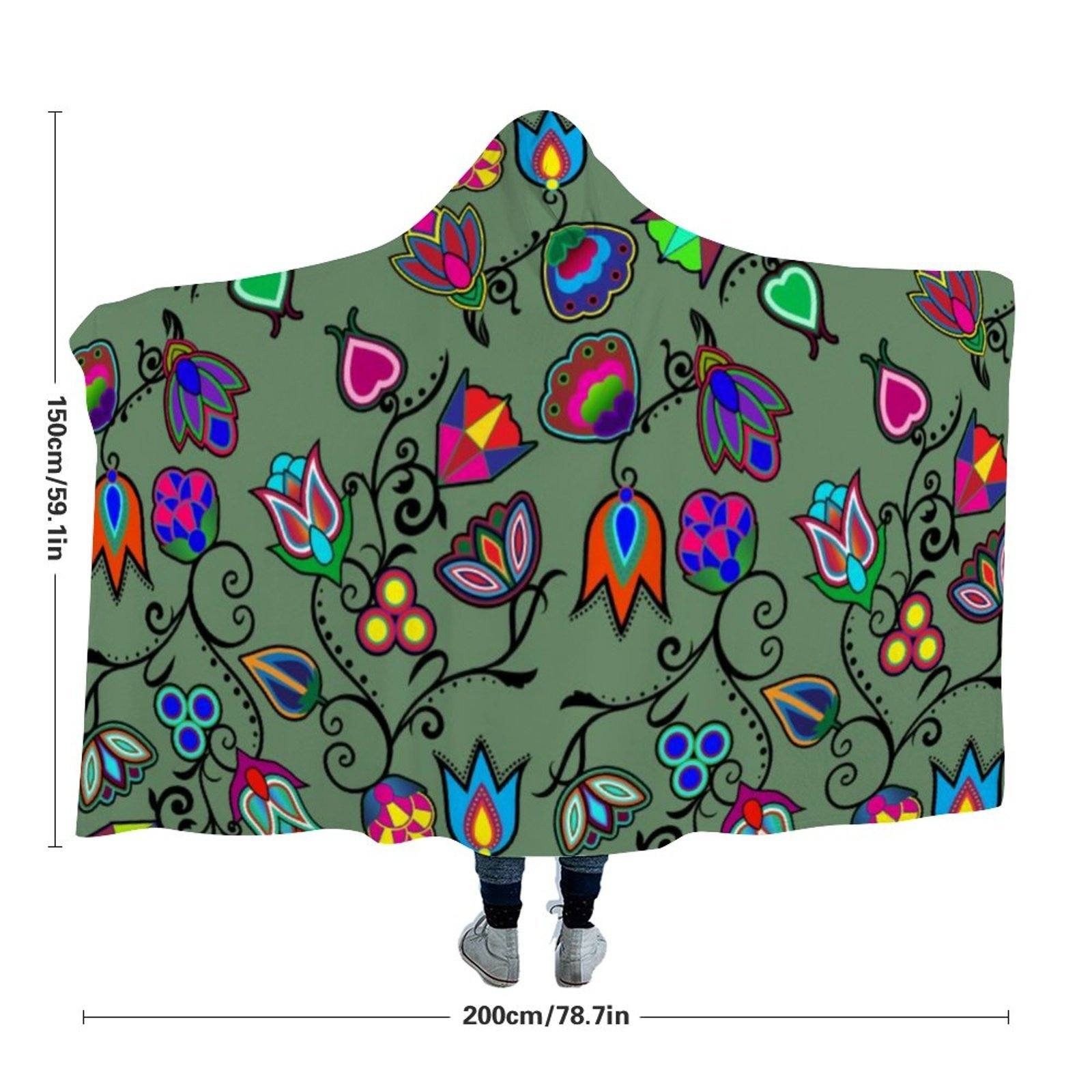Indigenous Paisley Dark Sea Hooded Blanket 49 Dzine