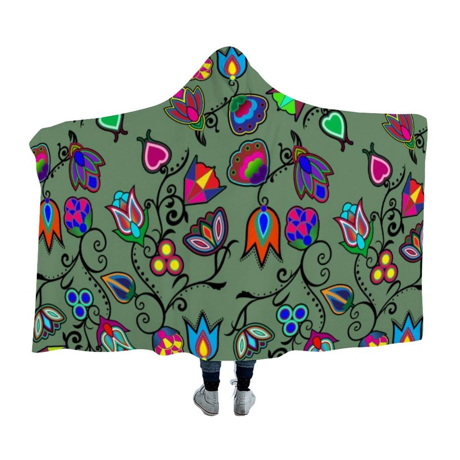 Indigenous Paisley Dark Sea Hooded Blanket 49 Dzine