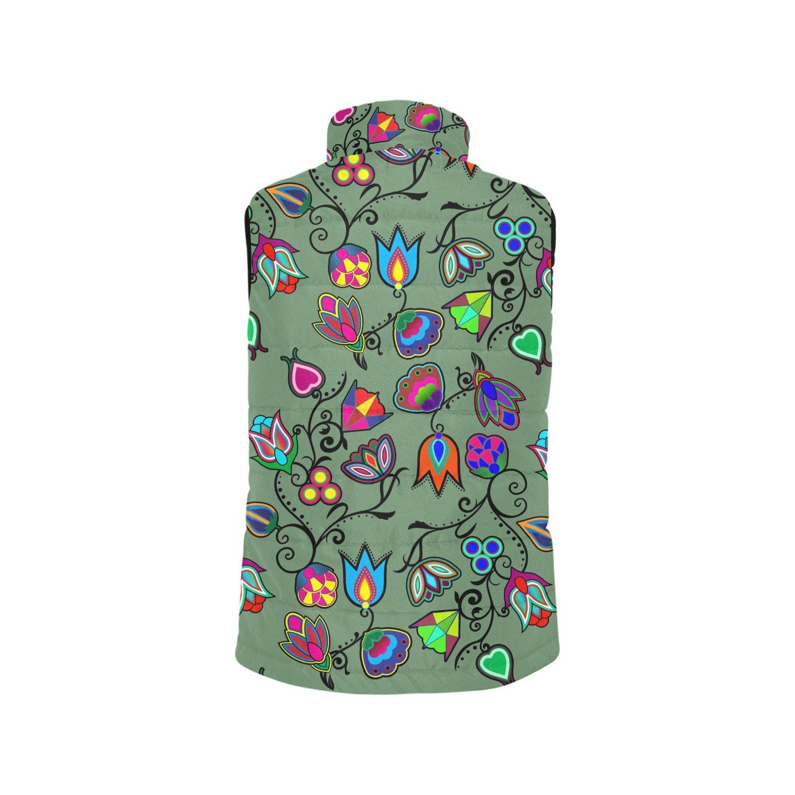 Indigenous Paisley Dark Sea Men's Padded Vest Jacket (Model H44) Men's Padded Vest Jacket (H44) e-joyer