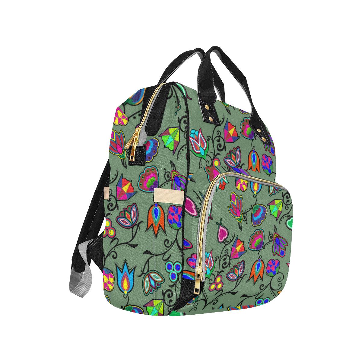 Indigenous Paisley - Dark Sea Multi-Function Diaper Backpack (Model 1688) Diaper Backpack (1688) e-joyer