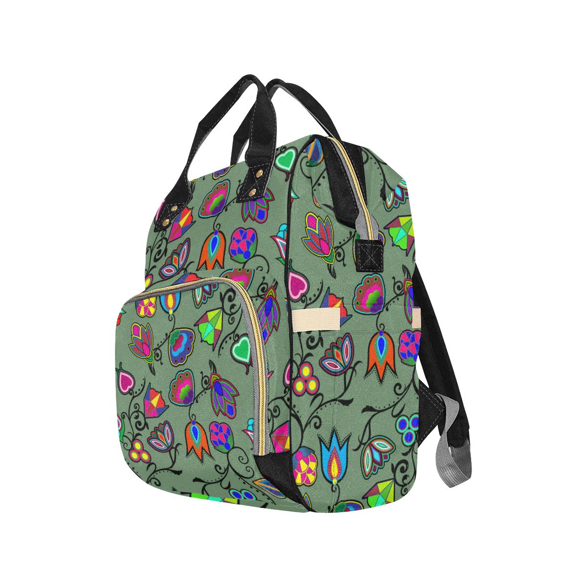 Indigenous Paisley - Dark Sea Multi-Function Diaper Backpack (Model 1688) Diaper Backpack (1688) e-joyer