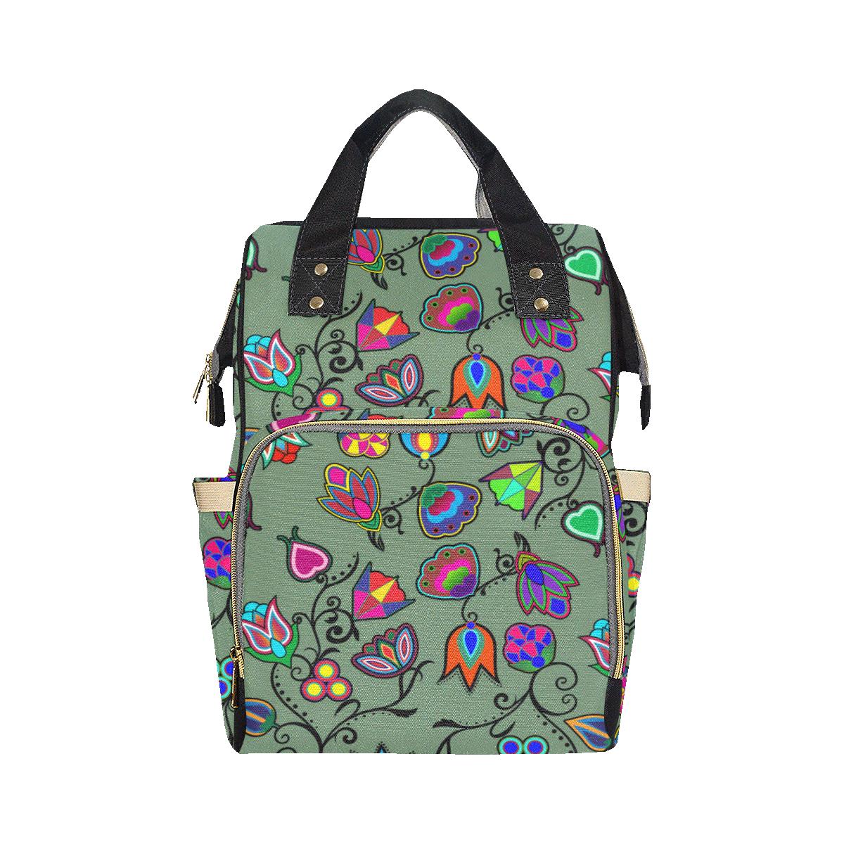 Indigenous Paisley - Dark Sea Multi-Function Diaper Backpack (Model 1688) Diaper Backpack (1688) e-joyer