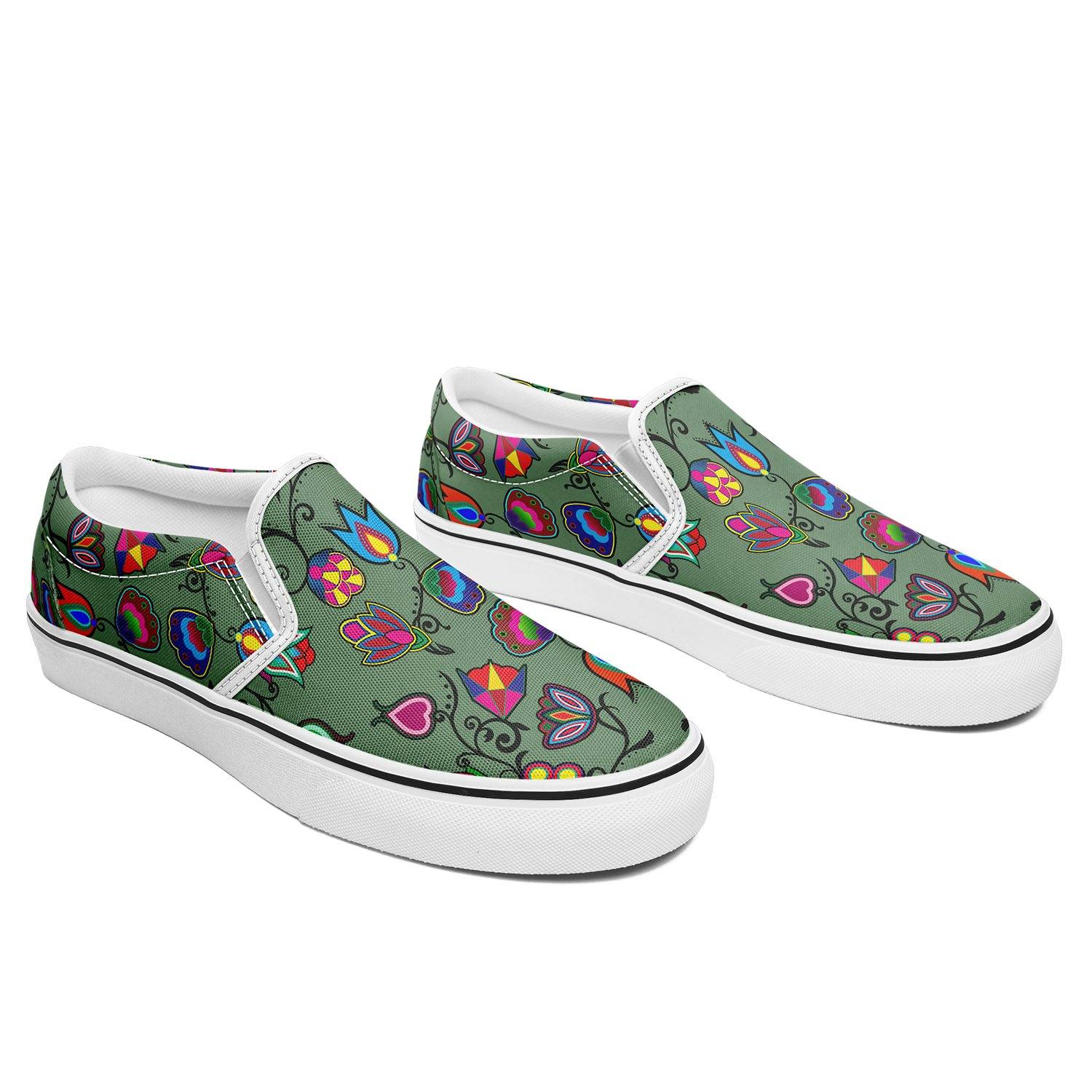 Indigenous Paisley Dark Sea Otoyimm Canvas Slip On Shoes otoyimm Herman
