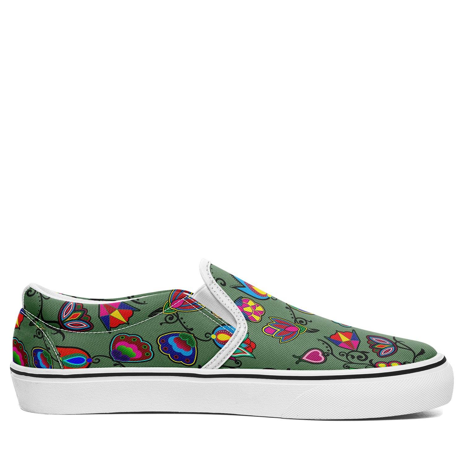 Indigenous Paisley Dark Sea Otoyimm Kid's Canvas Slip On Shoes otoyimm Herman