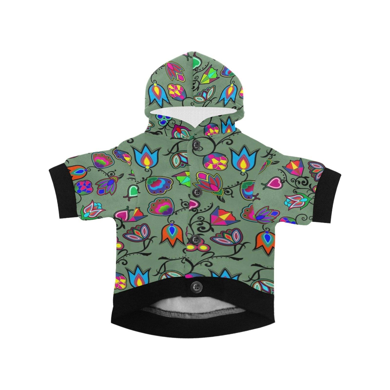 Indigenous Paisley Dark Sea Pet Dog Hoodie Pet Dog Hoodie e-joyer