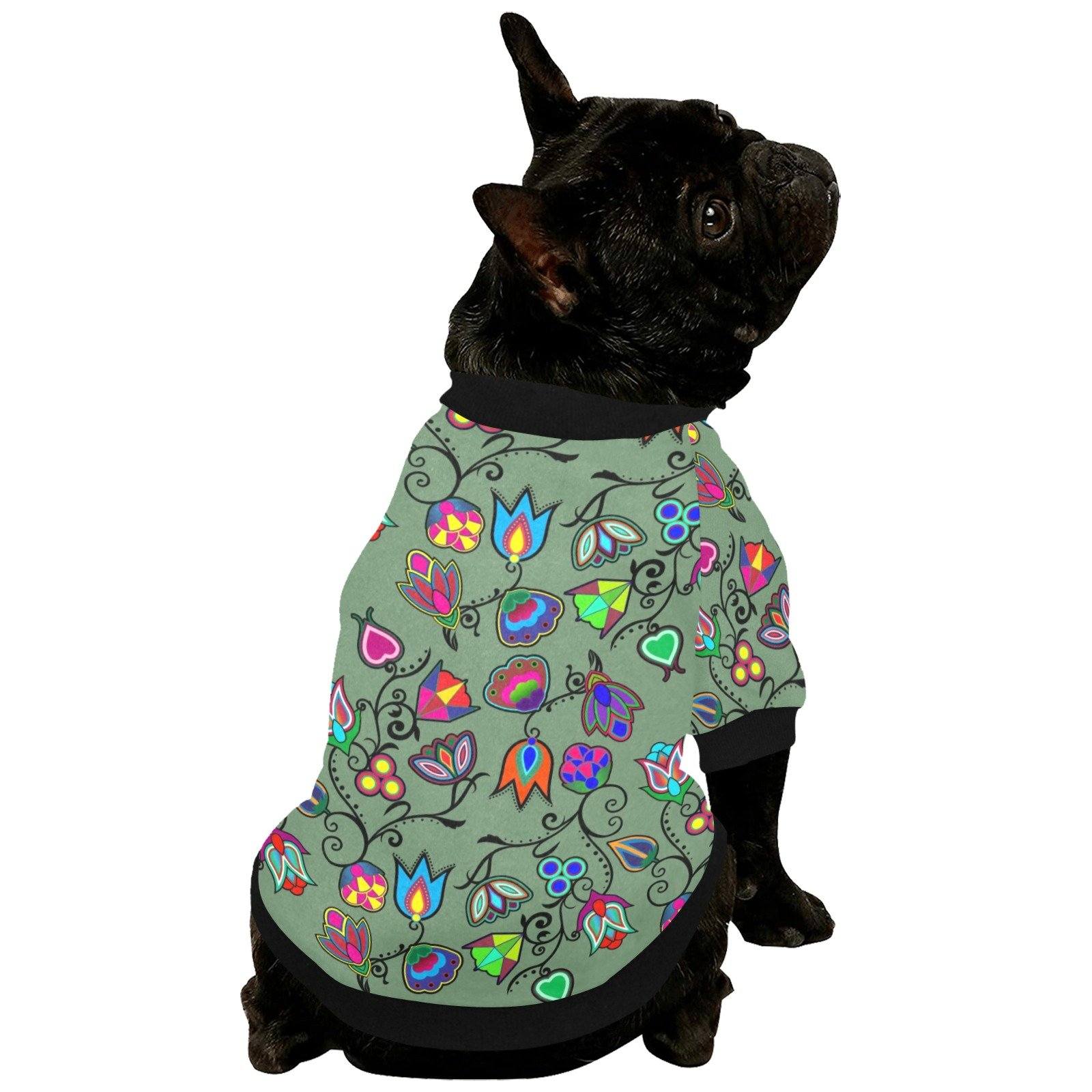Indigenous Paisley Dark Sea Pet Dog Round Neck Shirt Pet Dog Round Neck Shirt e-joyer