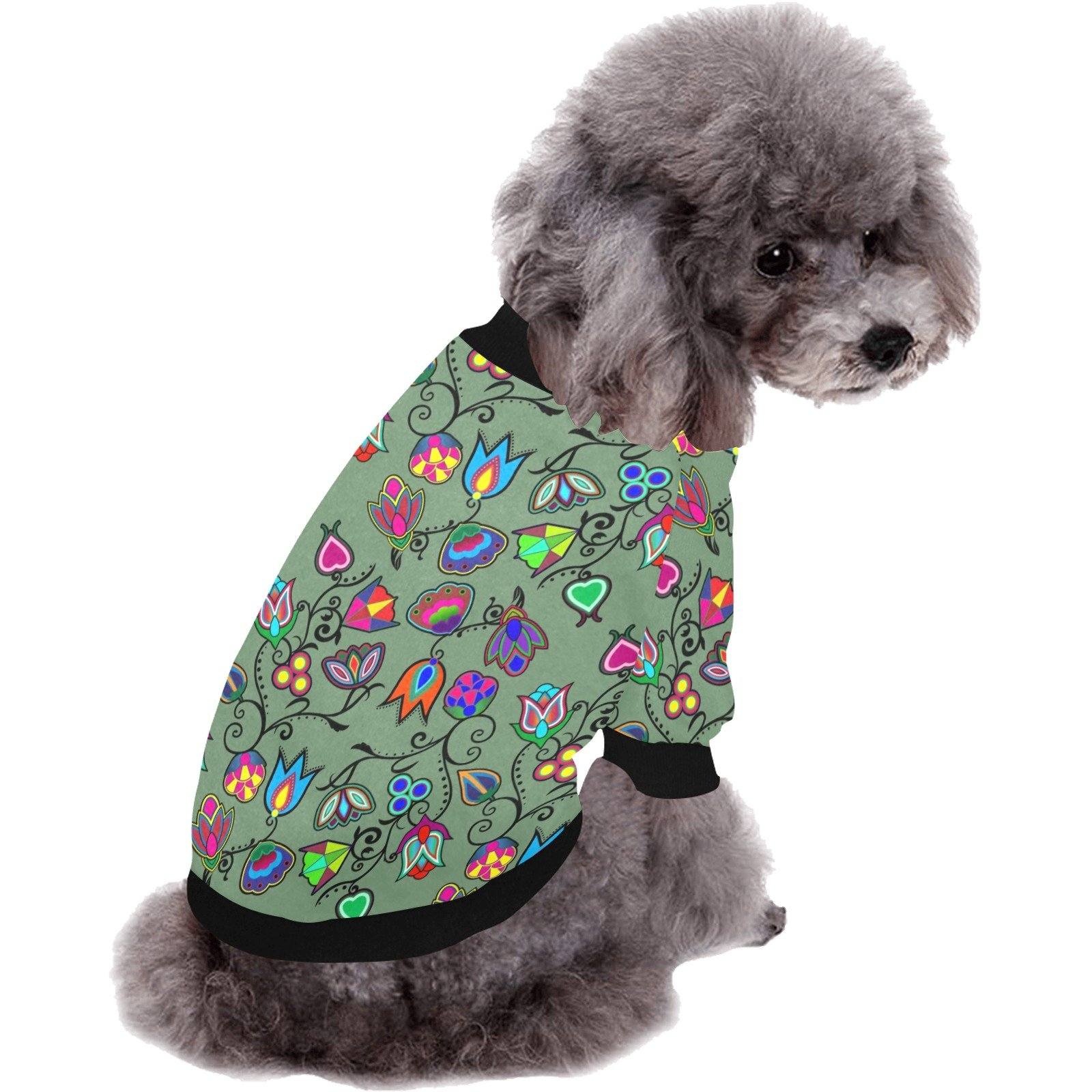 Indigenous Paisley Dark Sea Pet Dog Round Neck Shirt Pet Dog Round Neck Shirt e-joyer