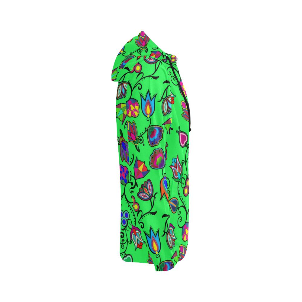 Indigenous Paisley - Green All Over Print Full Zip Hoodie for Women (Model H14) All Over Print Full Zip Hoodie for Women (H14) e-joyer