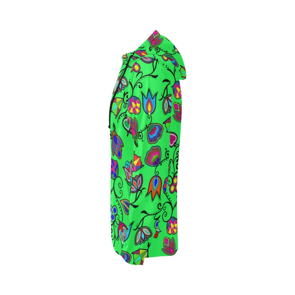 Indigenous Paisley - Green All Over Print Full Zip Hoodie for Women (Model H14) All Over Print Full Zip Hoodie for Women (H14) e-joyer
