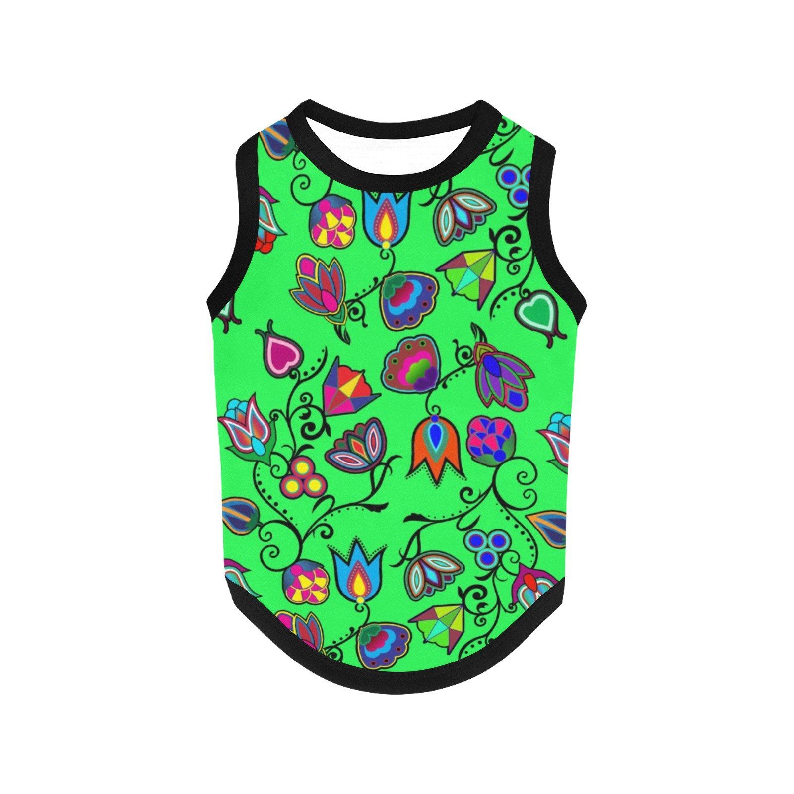 Indigenous Paisley Green All Over Print Pet Tank Top Pet Tank Top e-joyer