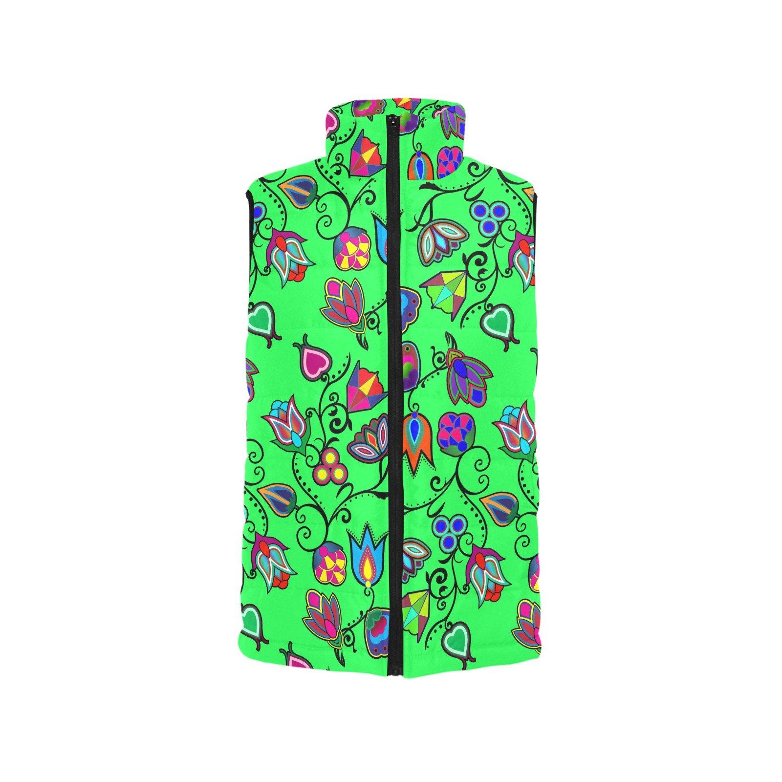 Indigenous Paisley Green Men's Padded Vest Jacket (Model H44) Men's Padded Vest Jacket (H44) e-joyer