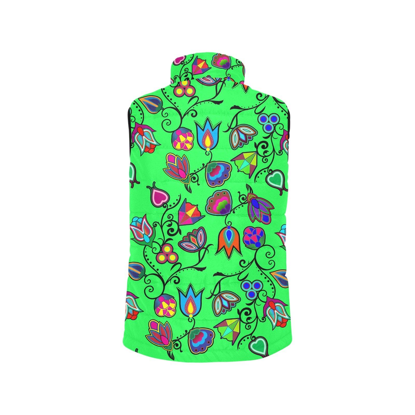 Indigenous Paisley Green Men's Padded Vest Jacket (Model H44) Men's Padded Vest Jacket (H44) e-joyer