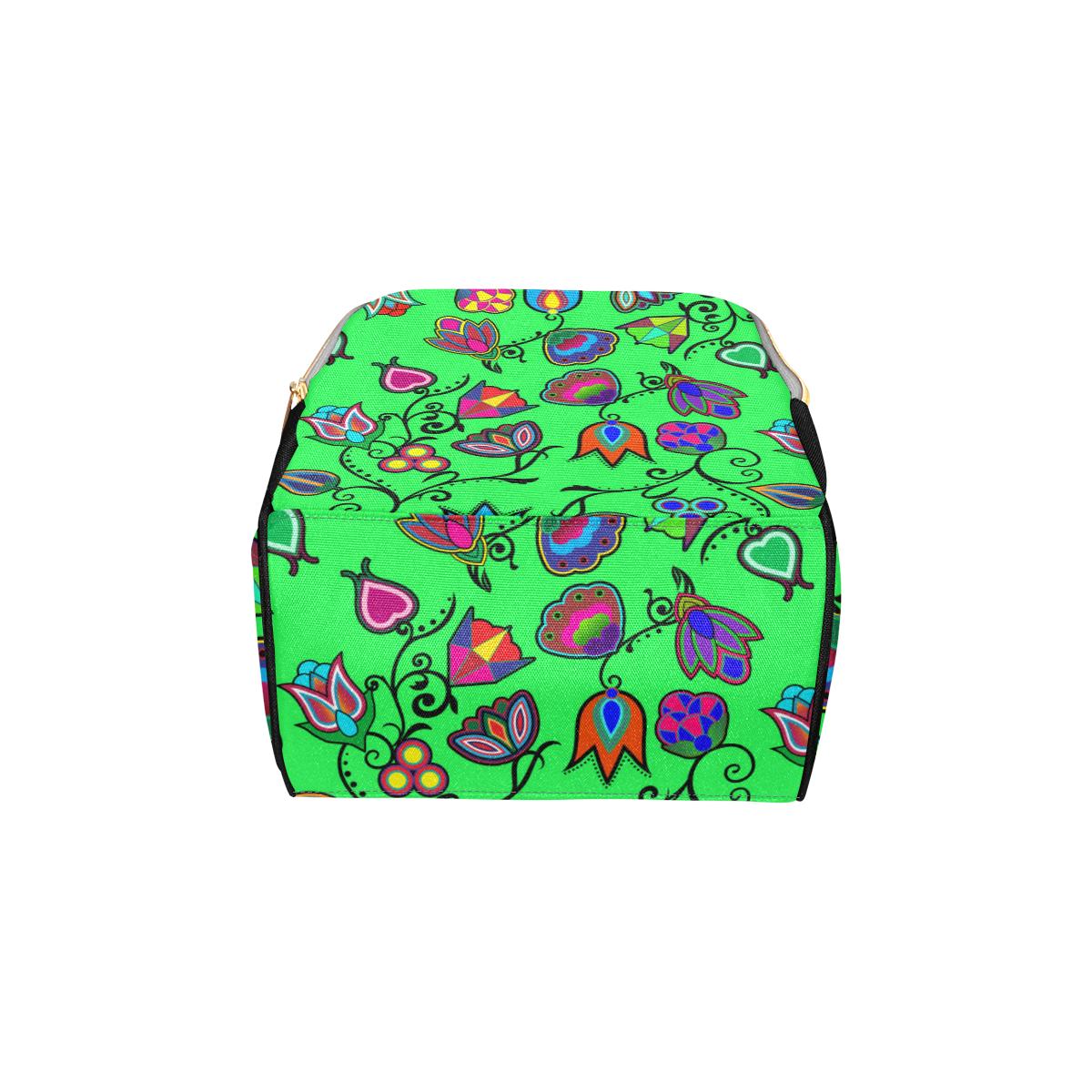 Indigenous Paisley - Green Multi-Function Diaper Backpack (Model 1688) Diaper Backpack (1688) e-joyer