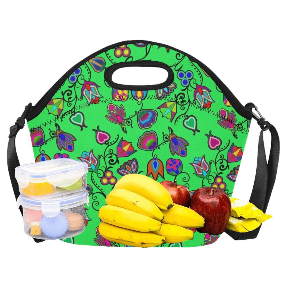 Indigenous Paisley Green Neoprene Lunch Bag/Large (Model 1669) bag e-joyer