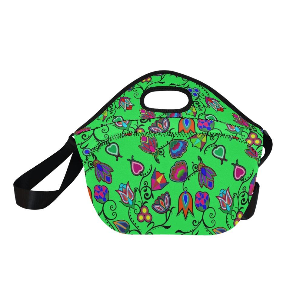 Indigenous Paisley Green Neoprene Lunch Bag/Large (Model 1669) bag e-joyer