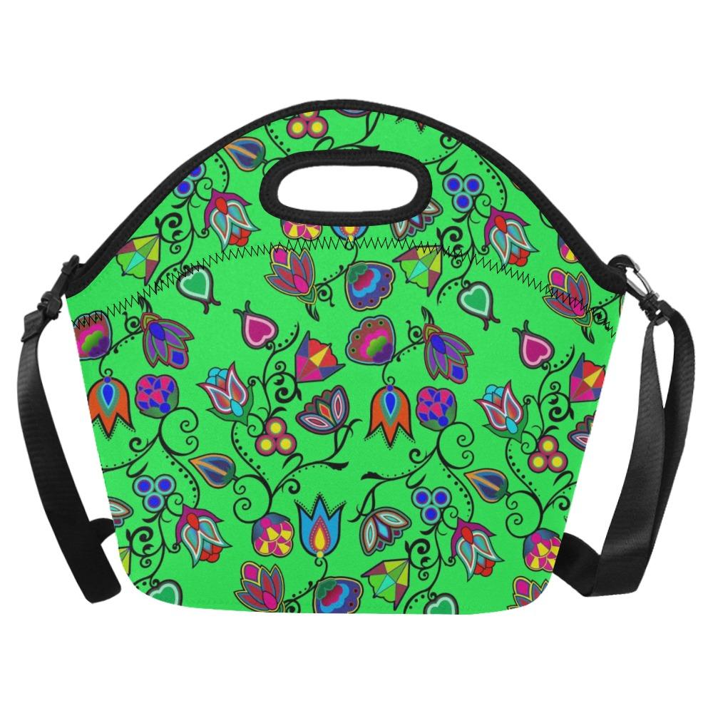 Indigenous Paisley Green Neoprene Lunch Bag/Large (Model 1669) bag e-joyer